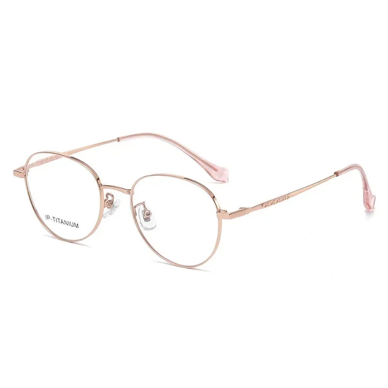 

Retro Round Pure Titanium Women's Eyeglasses Myopia Frames Fashion Simple Small Size Optical Prescription Glasses Men 98449