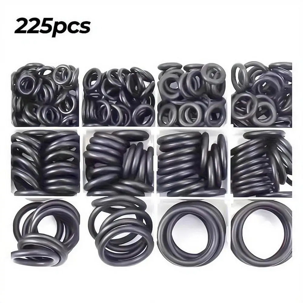 351Pcs VMQ Silicone O-Ring Kit Heat Resistant Waterproof Rubber Sealing Washers Red Round Gasket Set 10 Sizes with Box