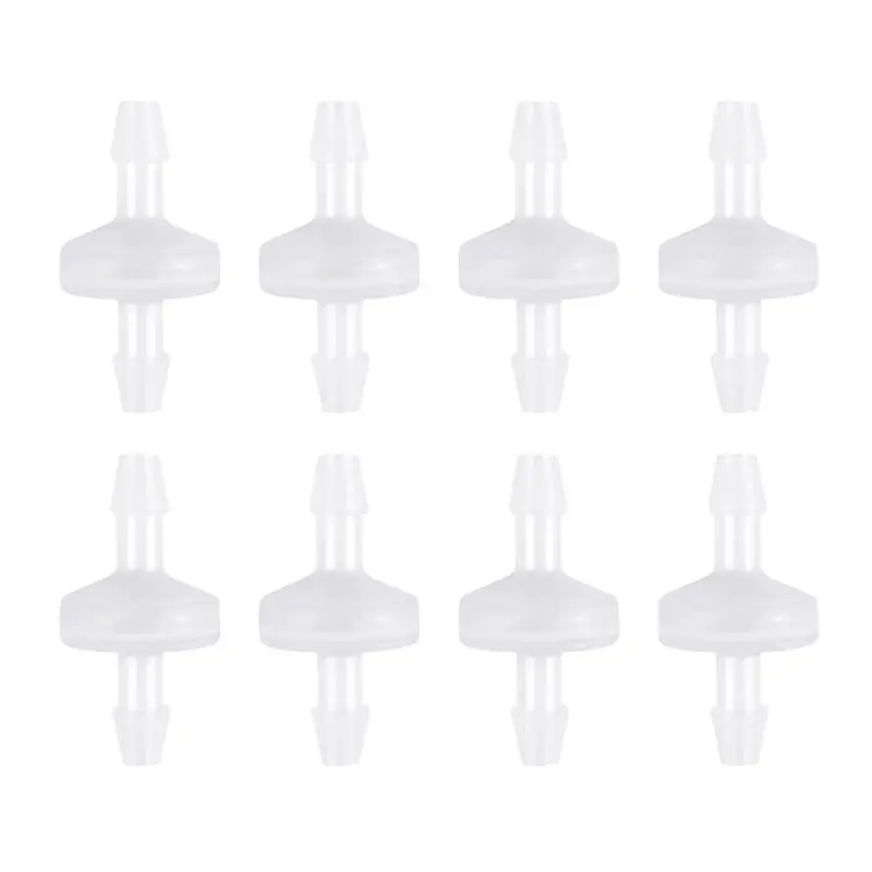 ABWR-8 Pcs 1/4Inch Check Valve 6Mm PVDF One Way Valve Inline Check Valve Non Return Check Valve For Fuel Gas Liquid Air