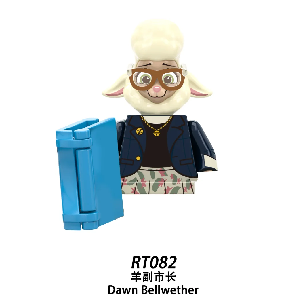 Zootopia Building Block Figures RT8012,Nick, Judy, Dawn Bellwether, Leodore Lionheart,Flash, Chief Bogo, Cartoon Collectible Gif