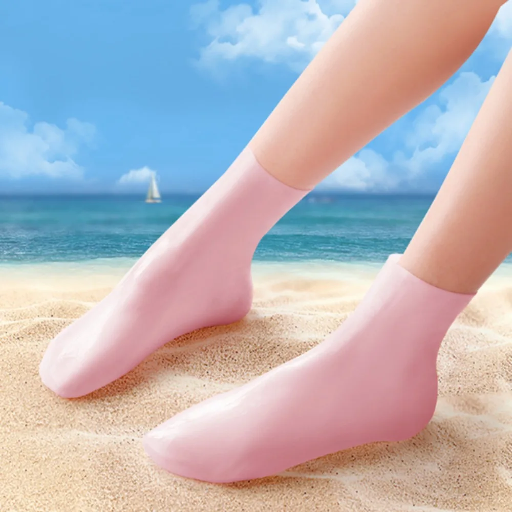 2 Pieces Silicone Foot Care Socks for Men and Women Moisturizing Protection Softens Dry Cracked Heels Essential Foot Care Tools view 2