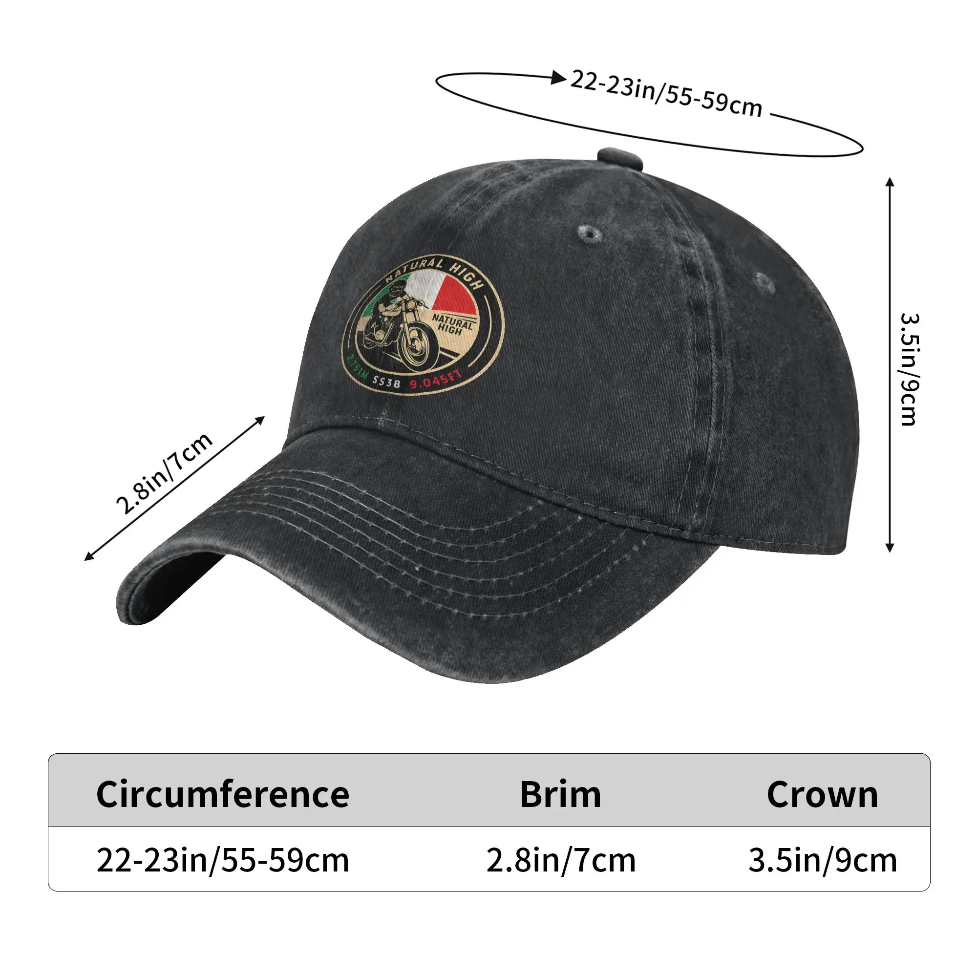 Unisex Stelvio Pass Motorcycle Badge  Cap Headwear Baseball Caps Classic  Trucker Hat Adjustable
