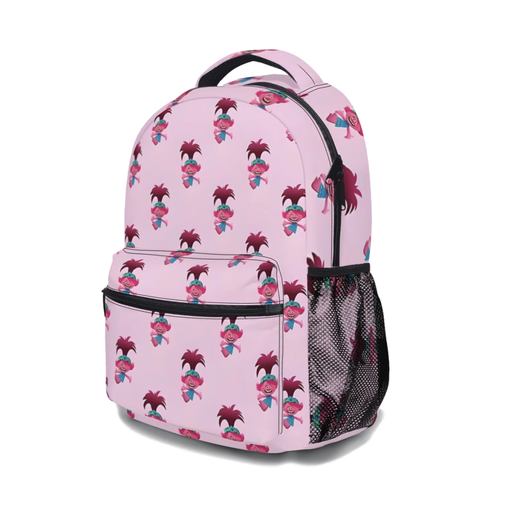 Mochila juvenil informal ligera con estampado de amapola de princesa, mochila escolar de 17 pulgadas