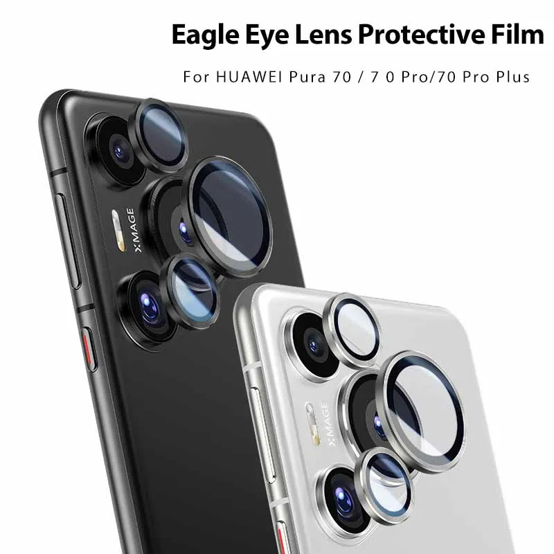 Huawey Pura 70 Pro Plus Case Matel Ring +Tempered Glass Camera Protector For Huawei Pura 70  Pura70 70pro Plus 5G NEW Lens Glass