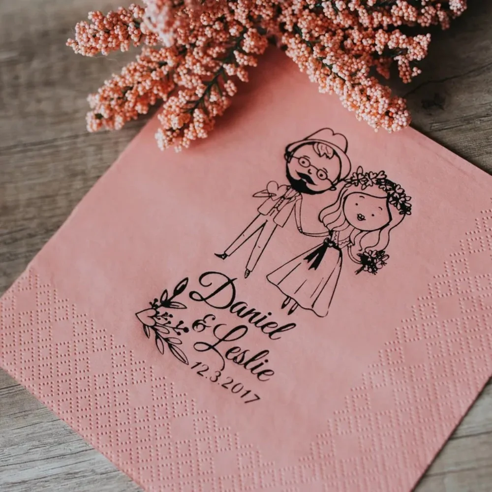 80pcs Wedding Gift,Personalized Napkins,Wedding Couple,Personalized Napkins,Custom Napkins,personalized wedding gift for couple