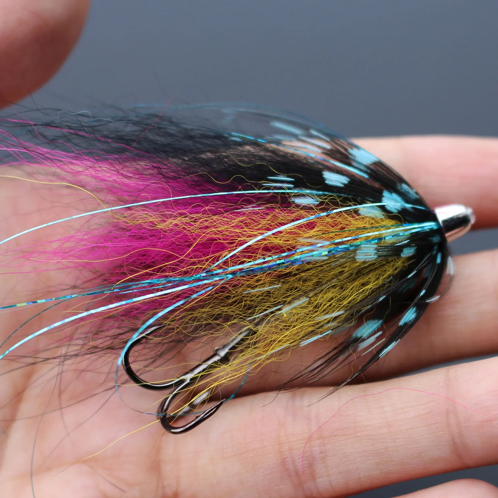 

Tigofly 12 pcs/lot Tube Fly with High Carbon Steel Treble Hooks Set For Salmon Trout Steelhead Fly Fishing Flies Lures Set