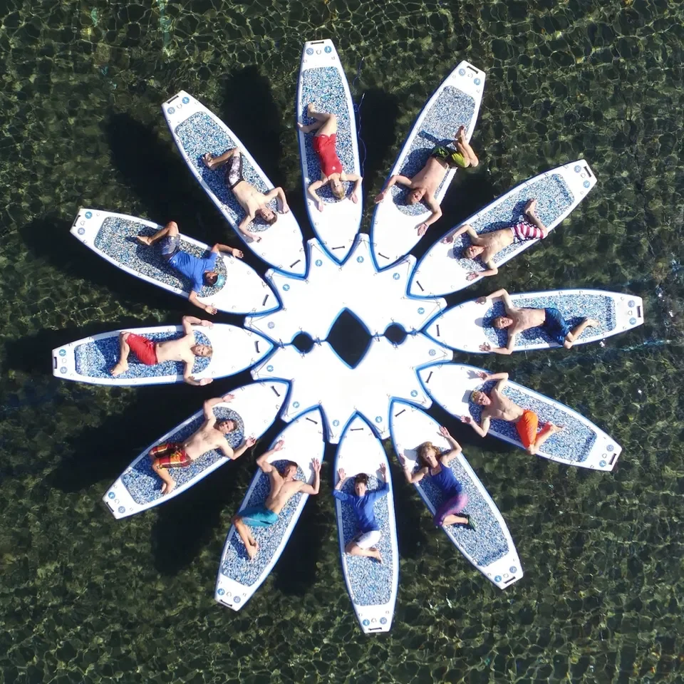 

Water Yoga Mat Inflatable Paddle Board Surf Paddle Board Dock Platform For Yoga