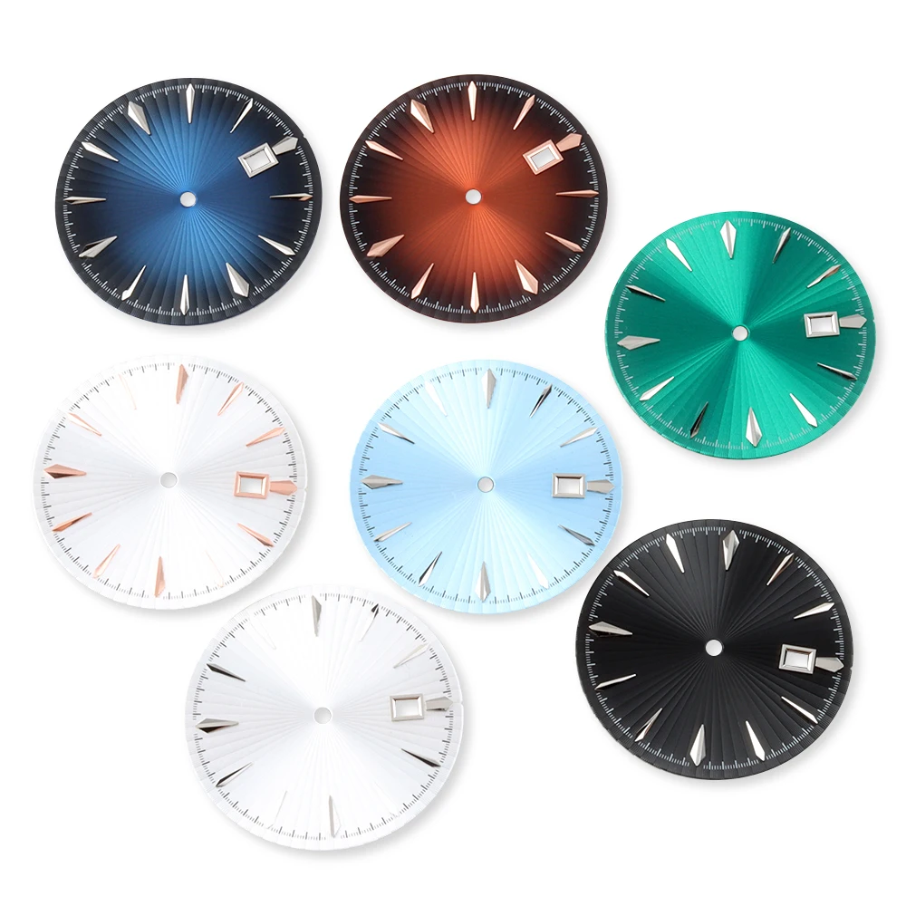 Black/Green/Blue/White NH35 Dial 35mm Stainless Steel Fit Cocktail Watch Dial For NH35 NH36 Movement Watch Accessories