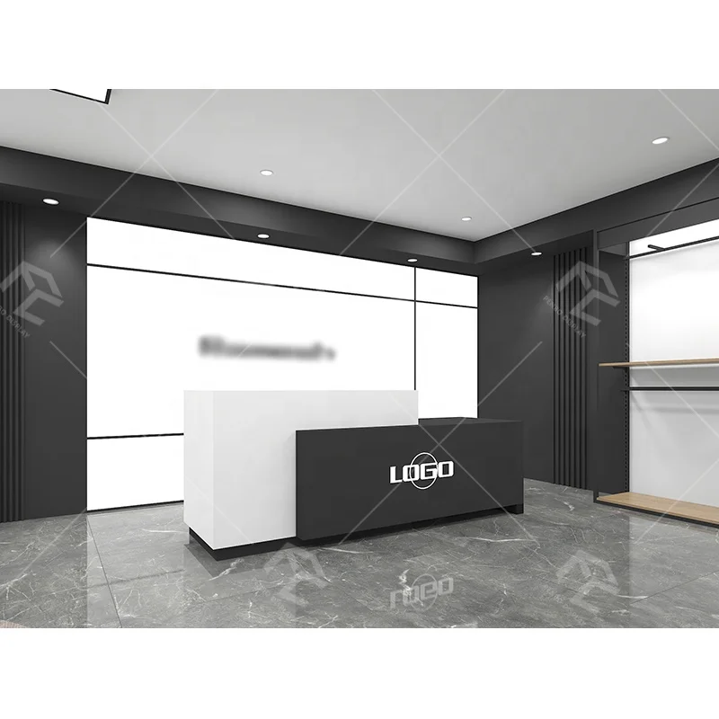 custom.Design Clothes Shop Women'S Clothing Shop Furniture Counter and Garment Rack With Shelves