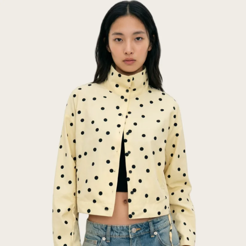 Women's Pleated Polka Dot Jacket - 2026 Summer New Arrivals, Casual and Versatile, Available in Various Colors