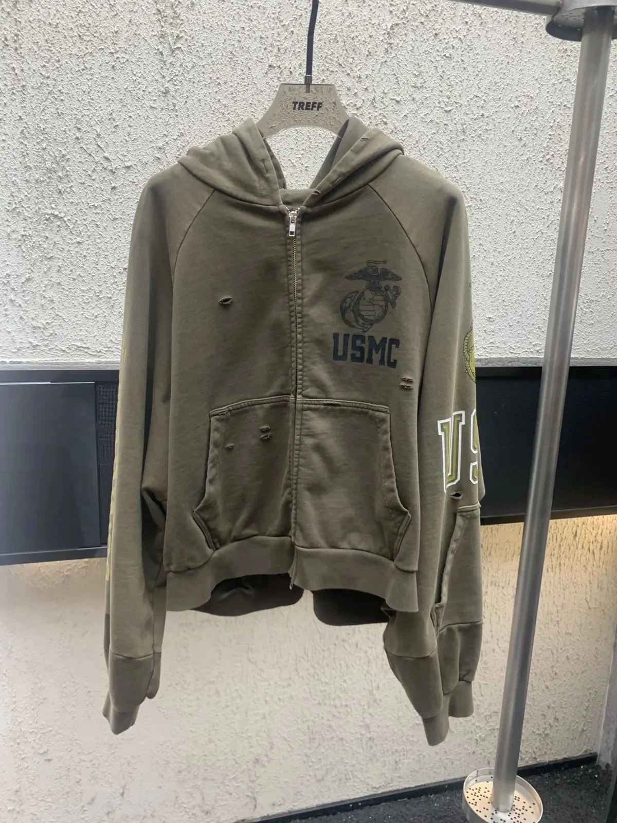 

Худи Ailz Project American Sle Waed с деконструктивным пэчворком и молнией, коллаборация с Джейтом Чжаном, свободный крой, длинный рукав...