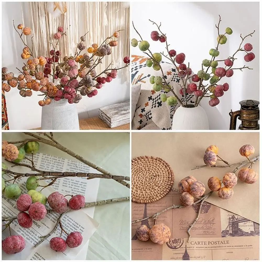 

Искусственные тыквенные ветки с 12 плодами, реалистичные, ручной работы, имитация тыквы, элегантные искусственные растения для Дня благодарения