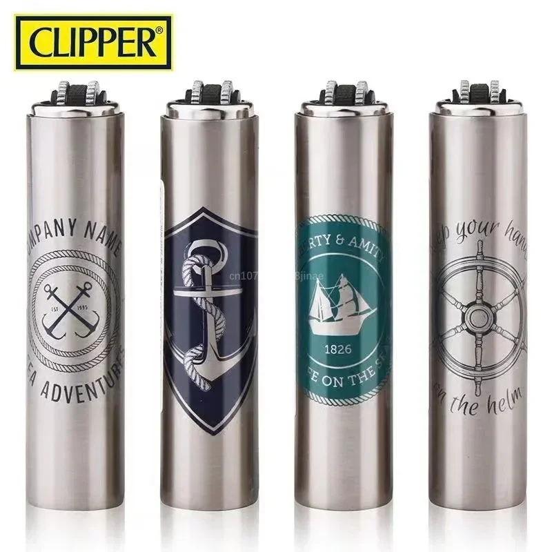 2024 Clipper Nylon Explosion-proof Portable Grinding Wheel Inflatable Metal Butane Gas Lighter Gift Boxed Men\'s Gifts