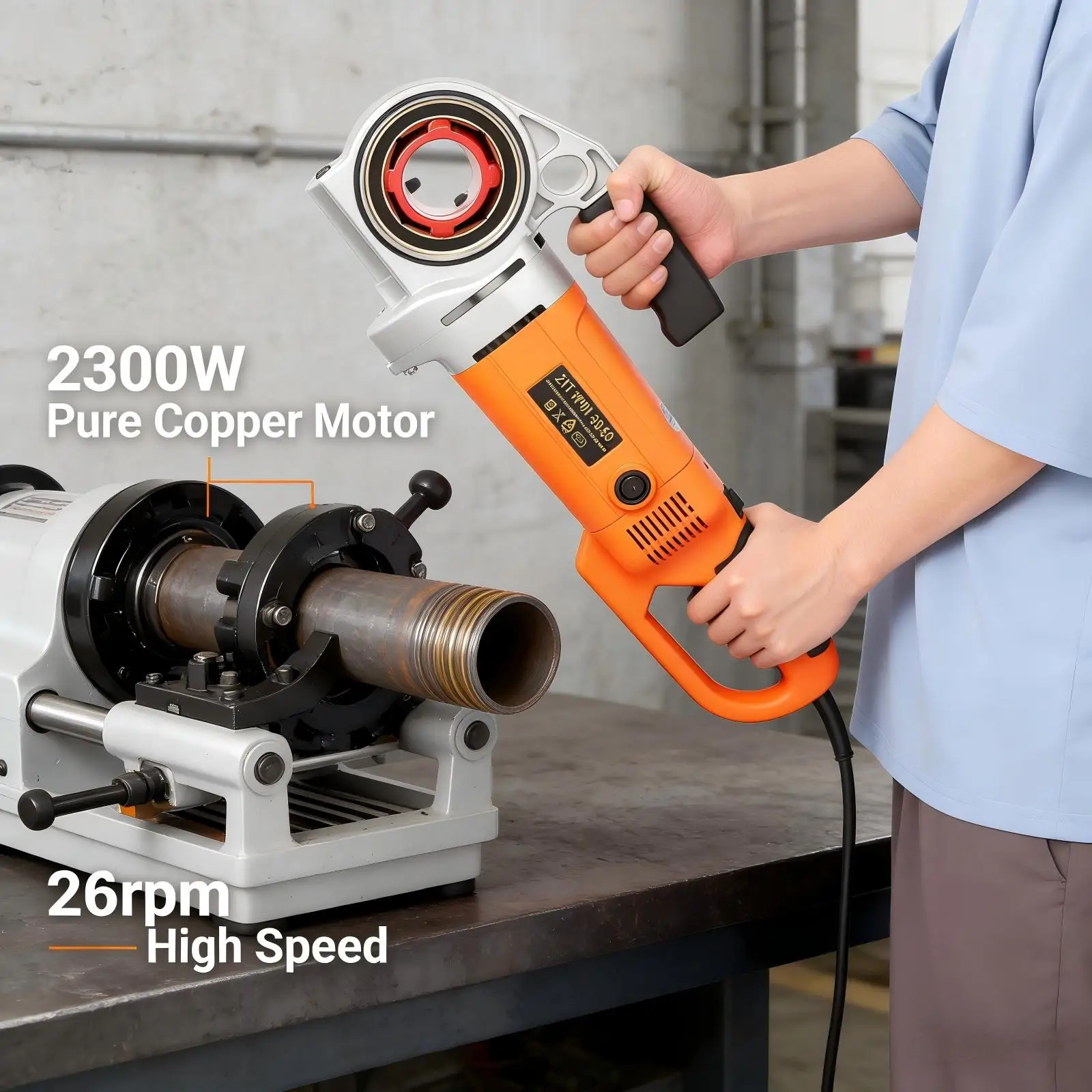 

Электрический резьбонарезной станок 2300 Вт, 110-120 В, 26 об/мин, стандарт США, с 6 матрицами для нарезания резьбы на оцинкованном металле