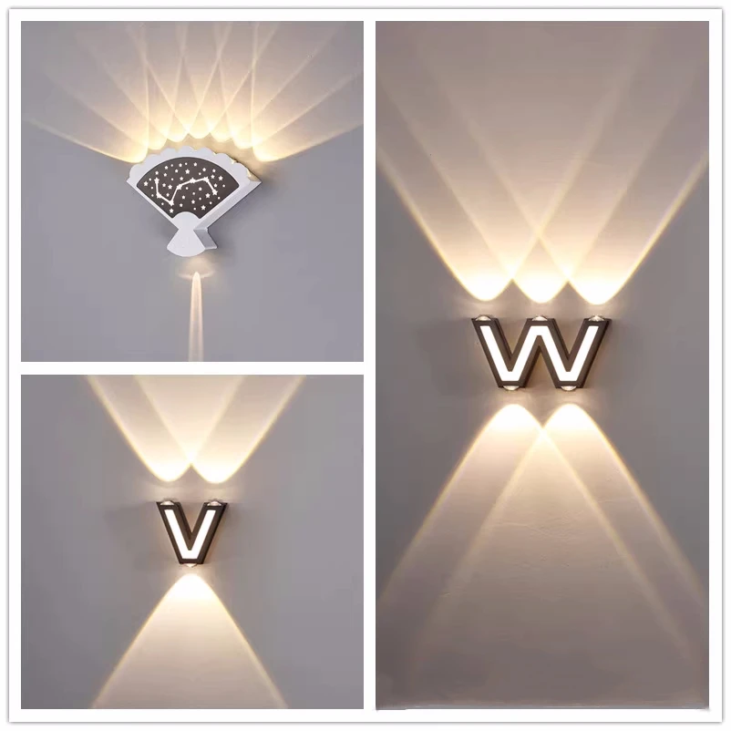 Modern Bedroom Wall Sconce Geometric shape LED Wall Lamps beautiful letter lamp symbol decoration corridor aisle lights