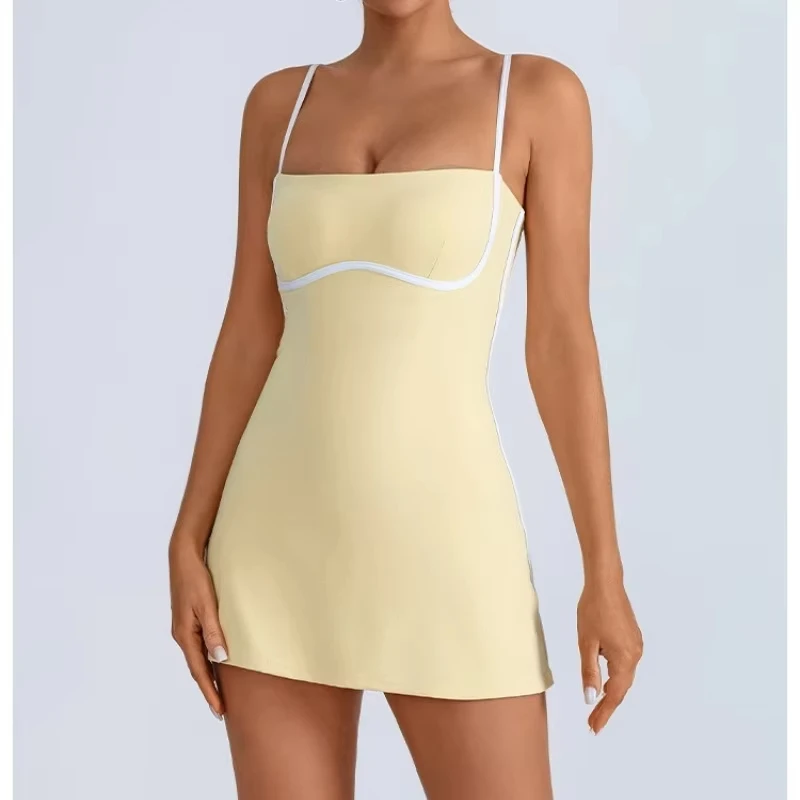 Vestido de Golf y Tenis con Relleno, Conjunto Deportivo de Yoga para Mujer, Ropa de Pickleball, Skorts de Bádminton, Ropa Deportiva