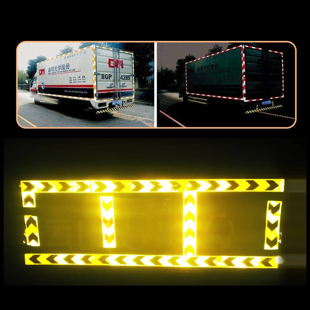 Reflective film car stickers Crystal colored grid arrow diagonal text reflective tape warning reflective tape 3m x 5cm 1 Roll/Lo