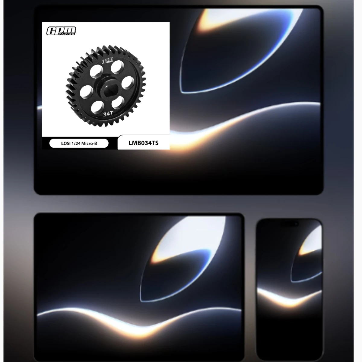 GPM 4140 Carbon Steel Speed Main Gear 34T For LOSI LOS-1392 1/24 Micro-B / 1/28 Micro-T