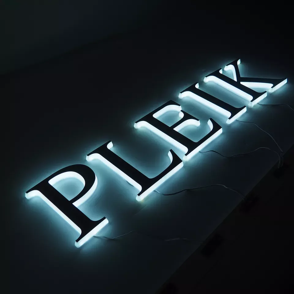 Customized Outdoor Metal LED Logo Lighting 3D Letter Company Commercial Sign Light Custom Business Name Plaque Illumination