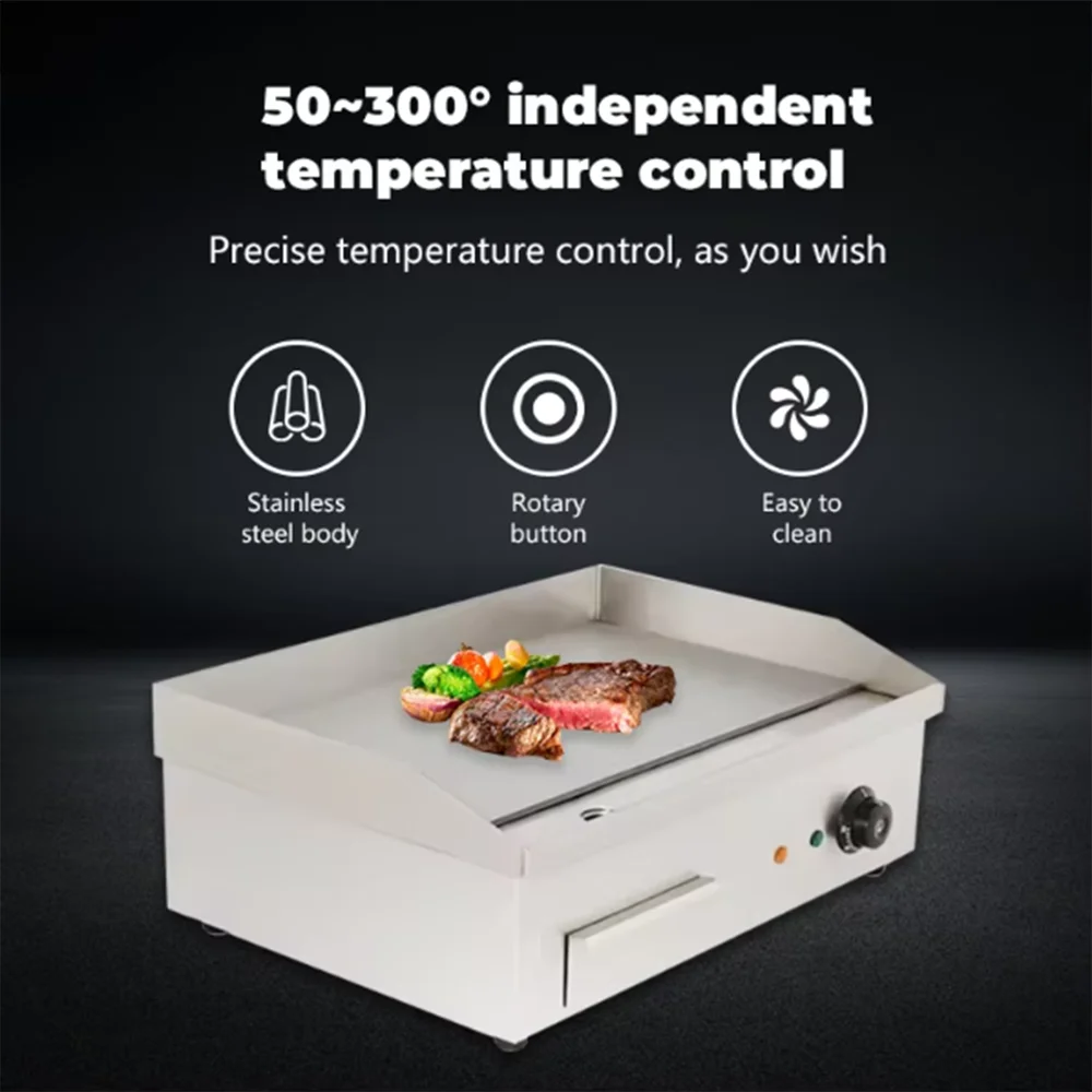 Commercial electric grill Fried Rice fried steak iron plate barbecue equipment adjustable temperature stainless steel grill