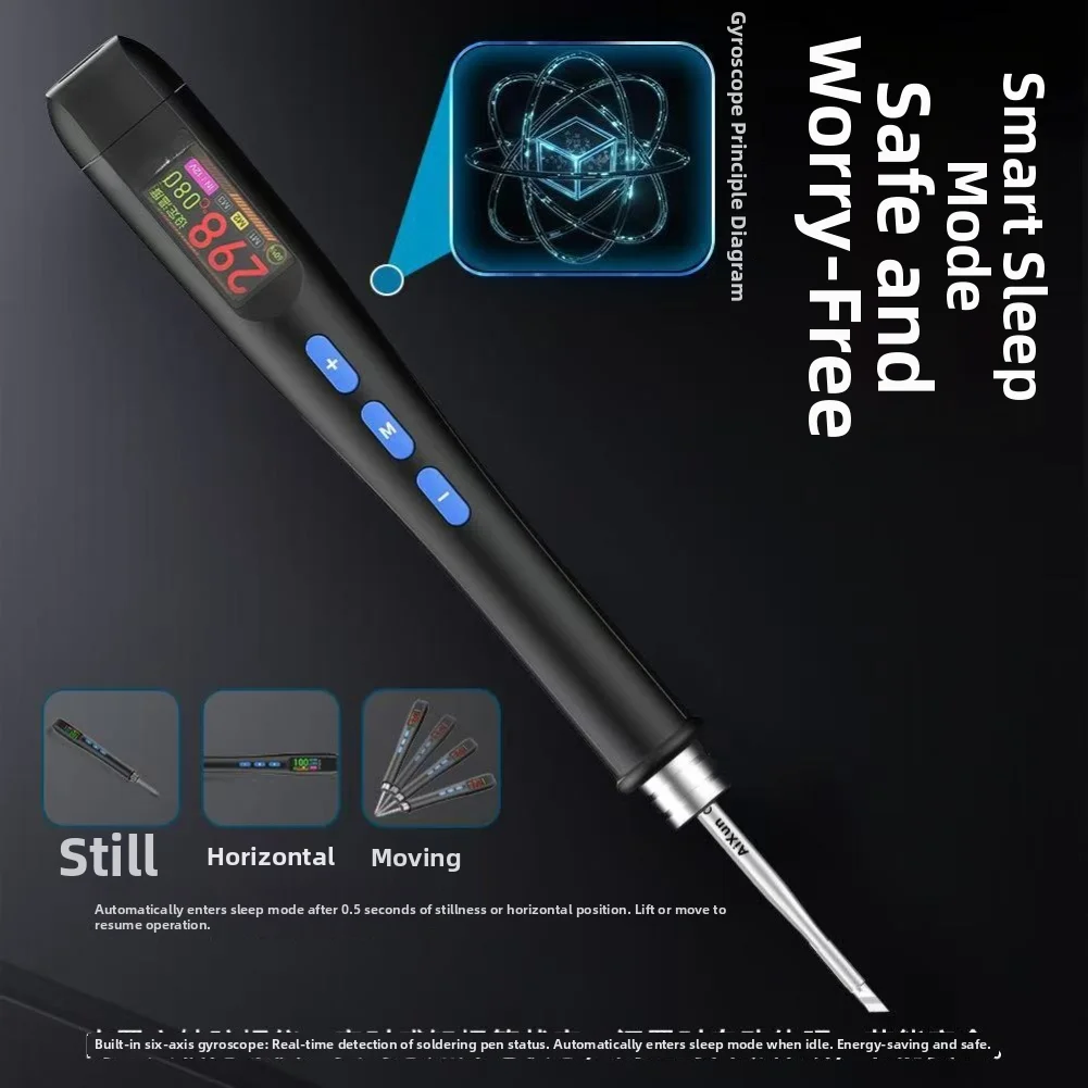 T208 Soldering Iron for DIY Electronics Projects Adjustable 90C to 450C Digital LCD Readout and Sleep Function