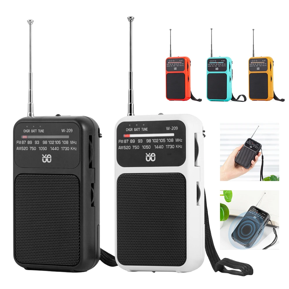 

Portable Pocket AM FM Radio Built-in Speaker 2 Band Stereo Radio with 3.5mm Headphone Jack Pointer Radio for Senior Home Walking