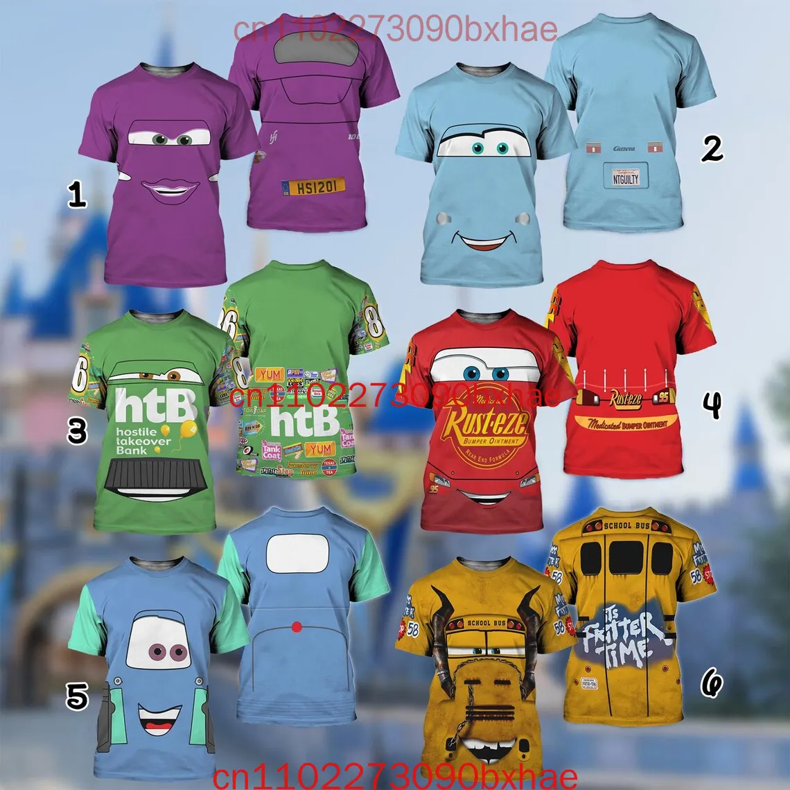 

Cars Movie Cosplay Costume Shirt 3D Print Disney Fashion Street Men's and Women's Children's Halloween T-shirts