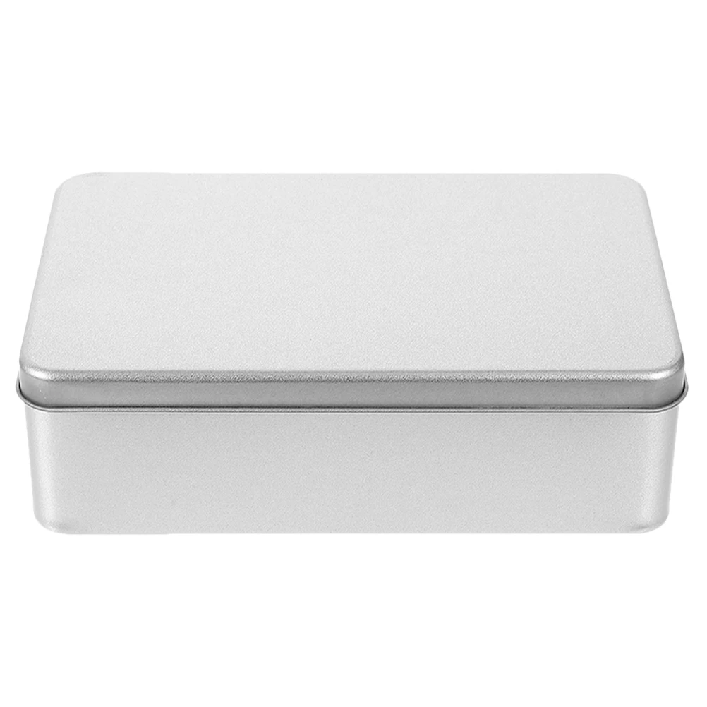 

Large Silver Cookie Tinplate Rectangular Storage Box Baking Container Candy Biscuit Treat Portable Metal Case Biscuit Tinplate