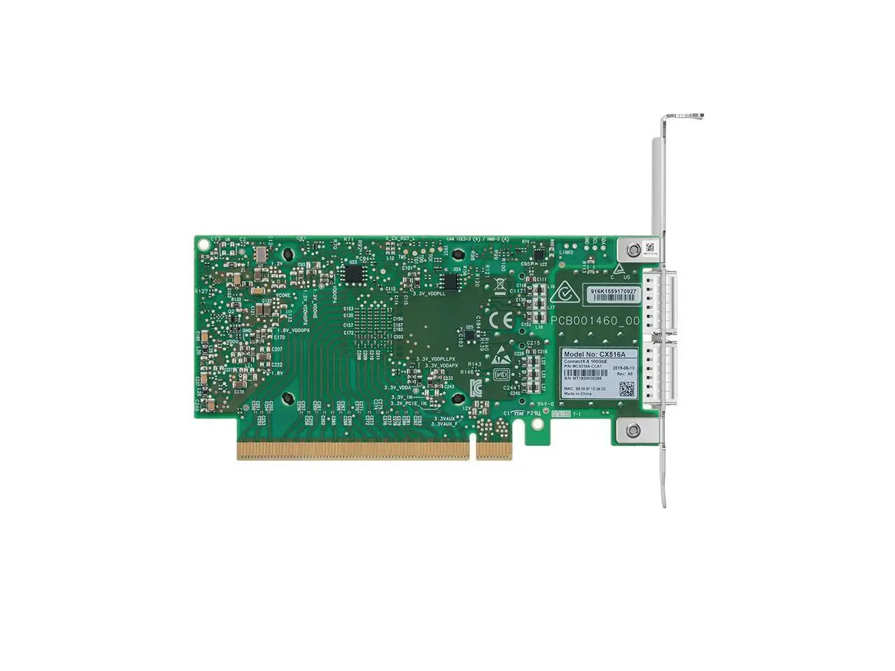 عرض ساخن لعام 2025 بطاقة واجهة الشبكة Mellanox MCX516A-CCAT ConnectX-5 EN، 100 جيجا بايت ثنائي المنفذ QSFP28، PCIe3.0 X16، دعامة طويلة