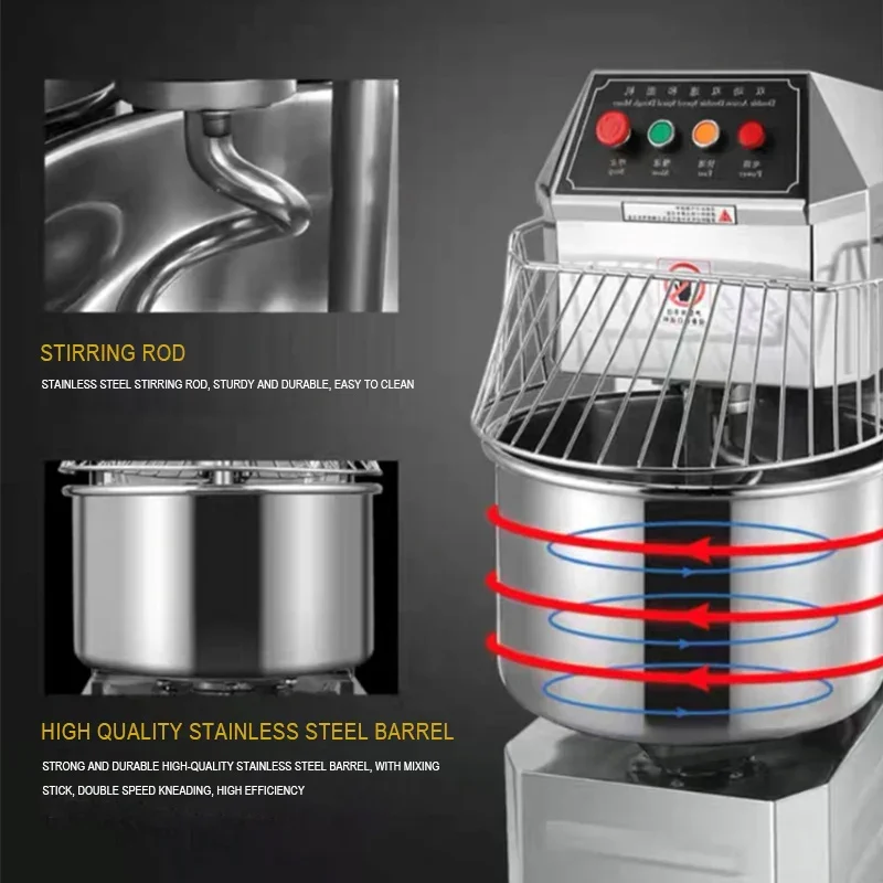 Commercial Double Speed Double Action Dough Mixer, Automatic Multi-purpose Dough Kneader for Canteen Use