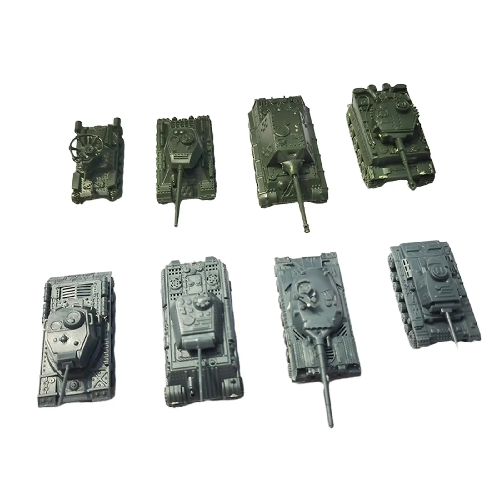 8 stuks 1/144 tankmodel T34/85 bouwpakketten miniatuur tankmodel verzamelobjecten