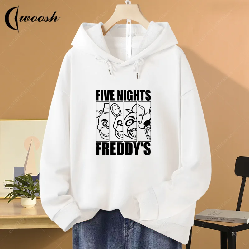 FNAF Anime Hoodie Mens Women Cotton Boys Girls Fashion Tops Children's Clothes Toddler Child Leisure Kids Sweatshirt Family Coat