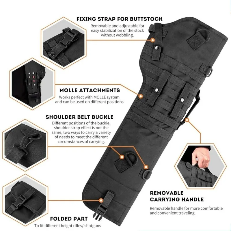 Avcılık tüfek Gun çanta av tüfeği durumda kalın yastıklı 73cm omuz çantası kamp açık silah çantası ile av tüfeği çanta kın
