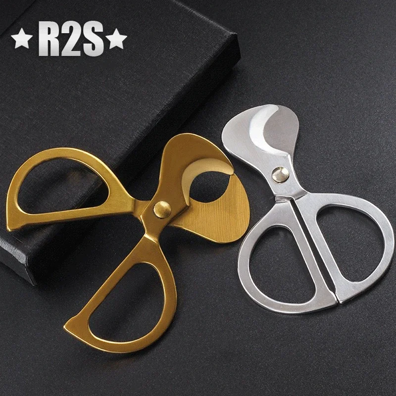 Cigar Cutter Double Blade Stainless Steel Metal Wood Pocket Gadget Cutter Knife Cuban Cigars Scissors