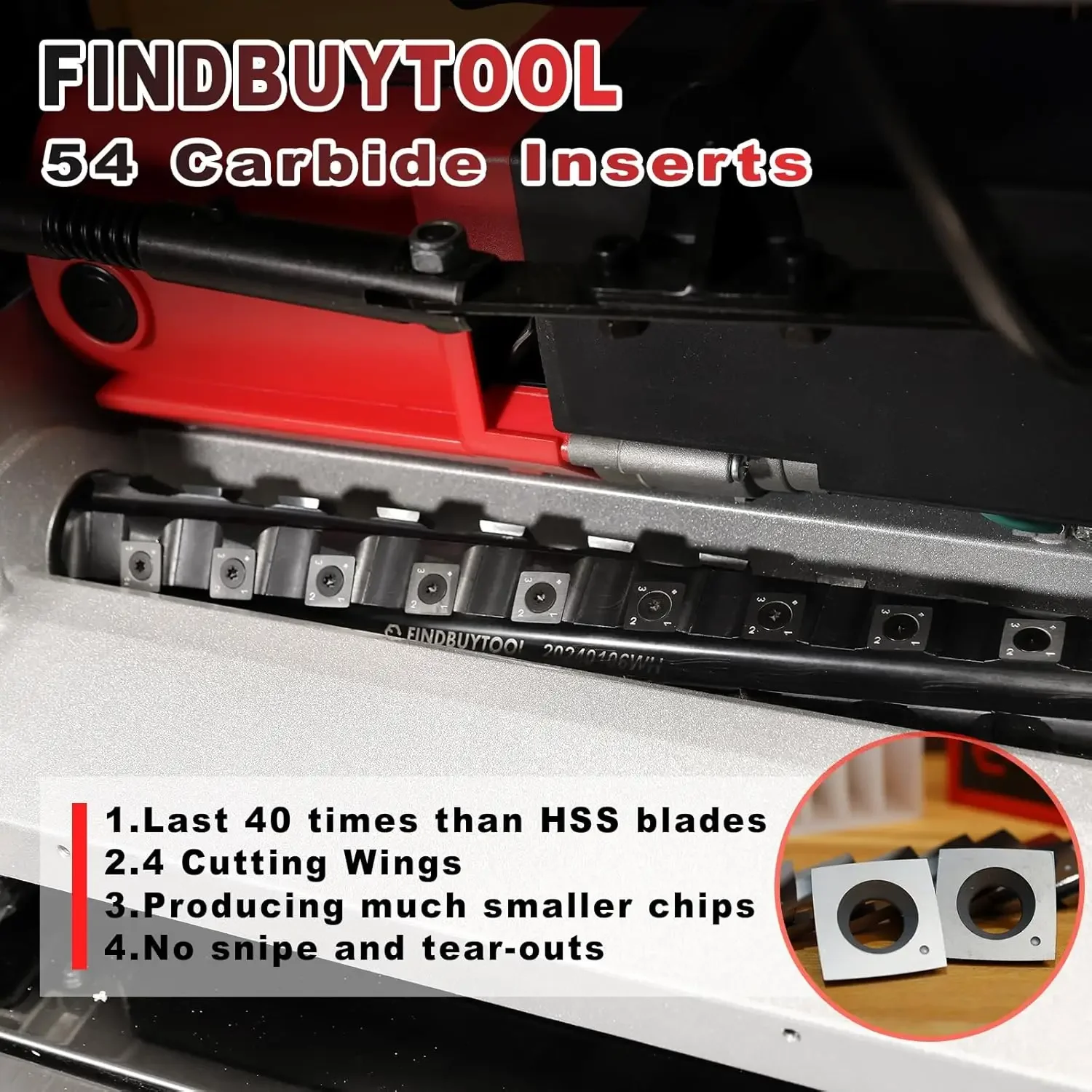 Cabeça de corte helicoidal sprial de 12,5 polegadas para plaina DW734 DW733, 4 fileiras para plaina de espessura DW734/DW733