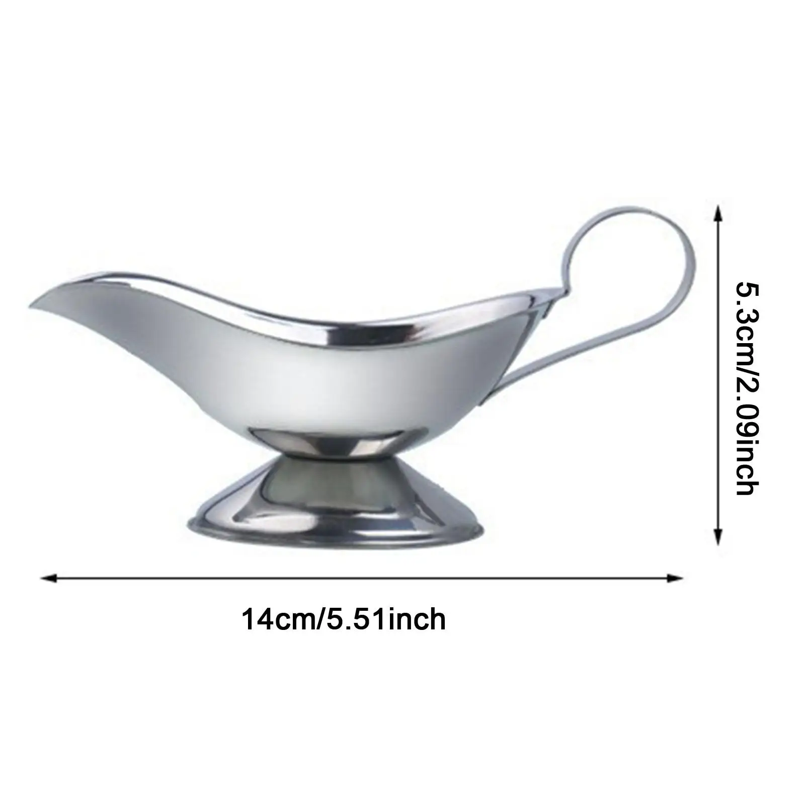 Gravy Boat Saucier with Handle Condiment Bowl Easy to Pour with Handle Sturdy Dish Salad Dressing Server for BBQ Picnic