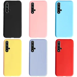 Case For Huawei Nova 5T Phone Case shockproof Candy Color TPU Liquid Silicone Soft Back Cases Cover for Huawei Nova 5 T Nova5T