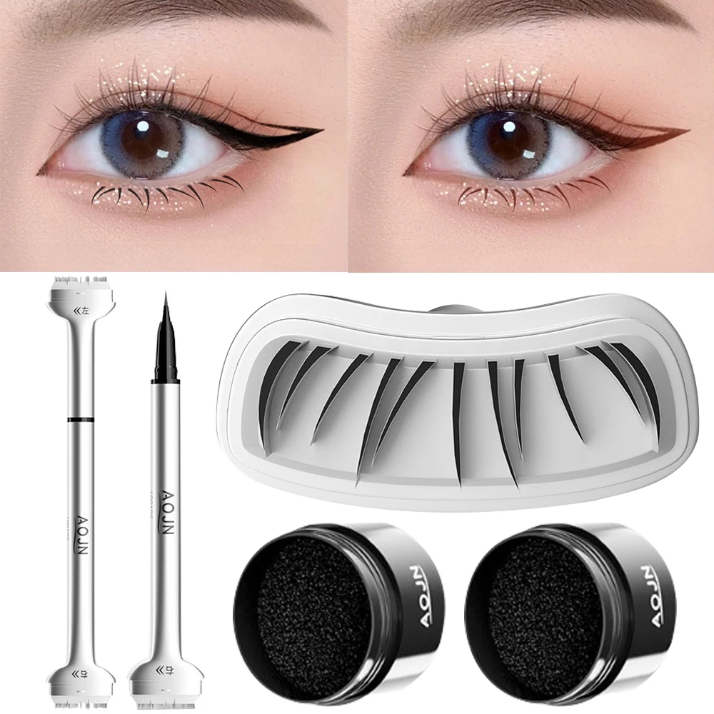 2 in1 untere Wimpern stempel Lazy Eyeliner Pen wasserdicht untere Wimpern dichtung langlebige glatte matte Eyeliner einfach zu tragen Make-up