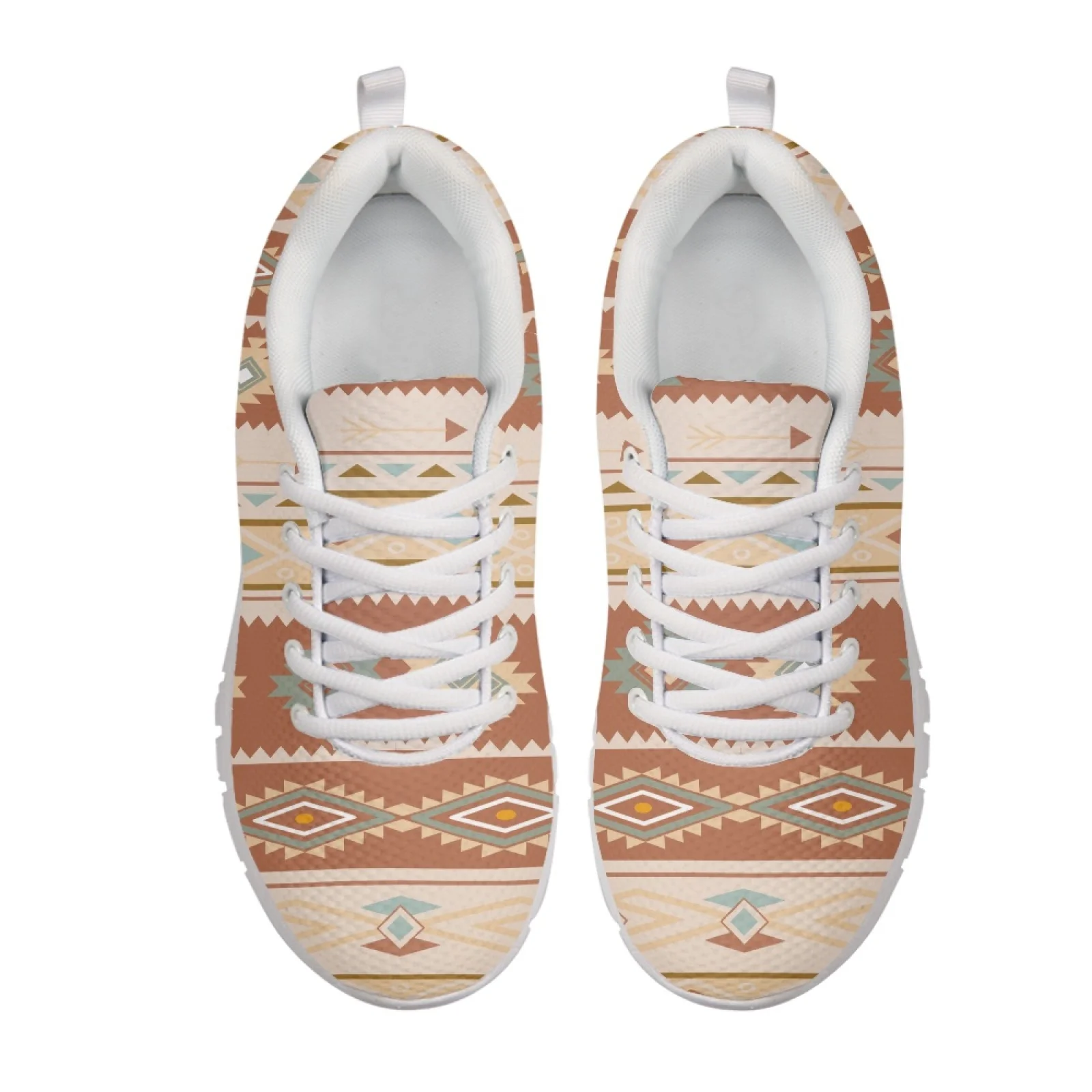 Coloranimal Geometric Diamond Pattern Lace up Running Shoes for Mens Mesh EVA Sole Sneakers for Jogging Travel Casual Daily Wear