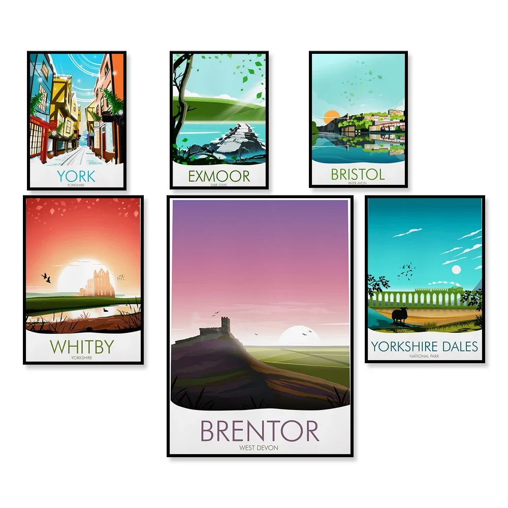 

Windermere Lake District, Exmoor, Salcombe, South Devon, Brento Dartmoor, Snowdon Three Peaks Wales, Scaffield Pike travel poste