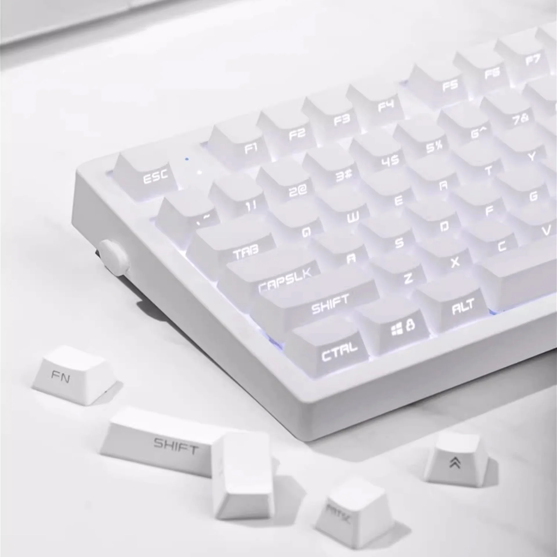 

Side-engraved Cherry Keycaps PBT 131 Keys Translucent Simple Personalized for Gaming Mechanical Keyboards MX Switches