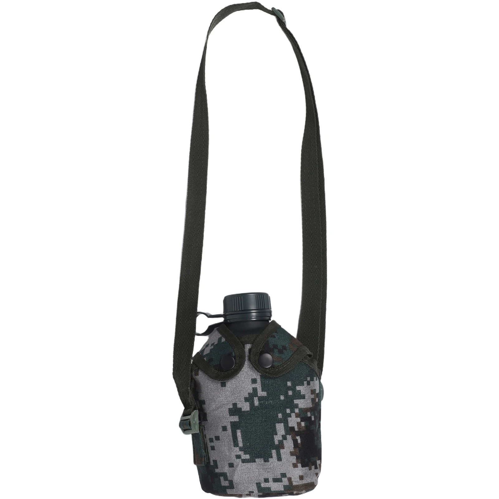 

1pc Camouflage Outdoor Water Bottle 500ml Aluminum Camping Kettle Travel Sports Container Oxford Fabric Lightweight for Hiking