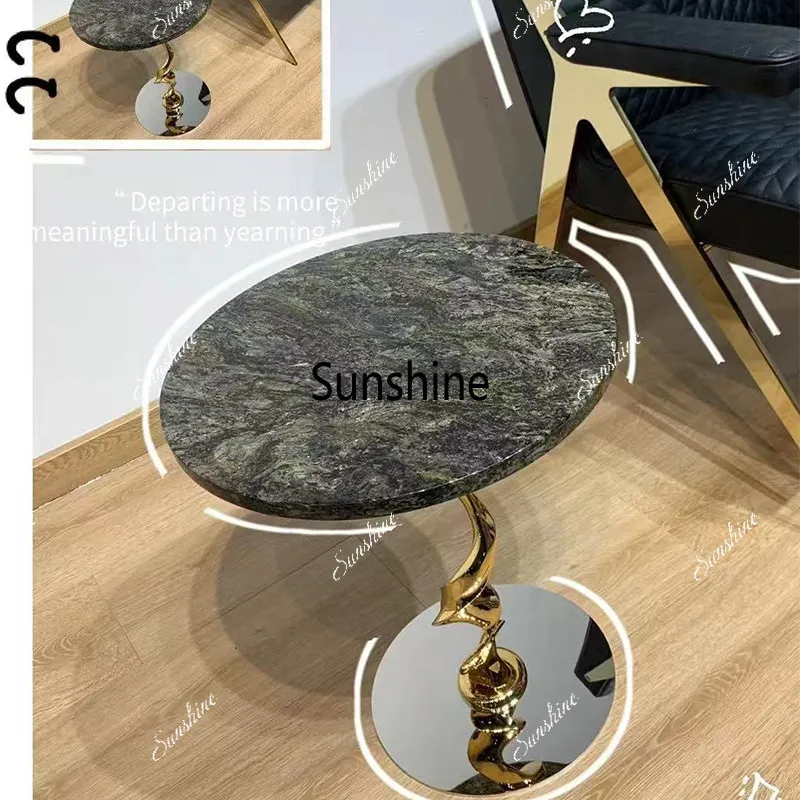 

Light luxury modern simple creative round table corner table