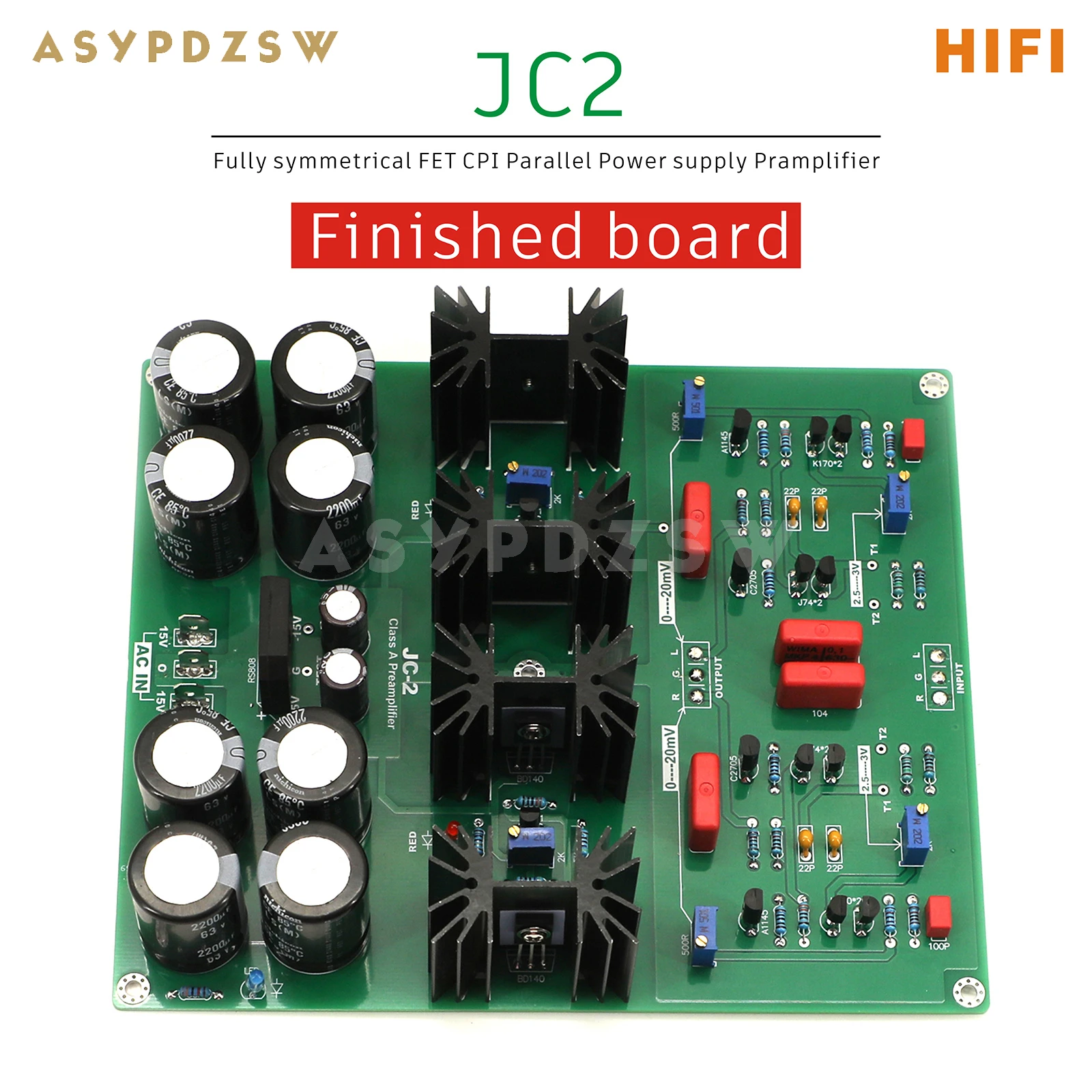 Mark JC2 HIFI Class A Fully symmetrical FET CPI Parallel Power supply JC-2 Pramplifier DIY Kit/Finished board