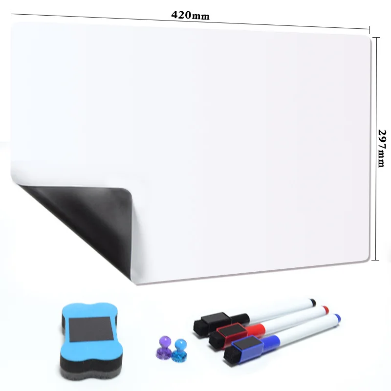A3 A4 Magnetic Whiteboard Fridge Sticker Removable Soft Writing Board Wall Sticker for Teaching Home Office