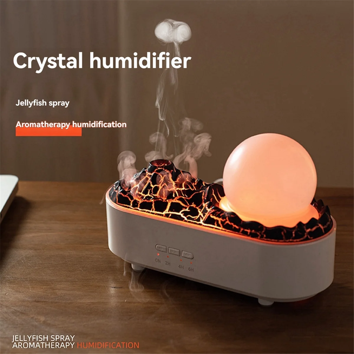 A01M Volcano Humidifier ในครัวเรือนหมอกขนาดใหญ่ Desktop Humidifier ห้องนอน Night Light Air Humidifier