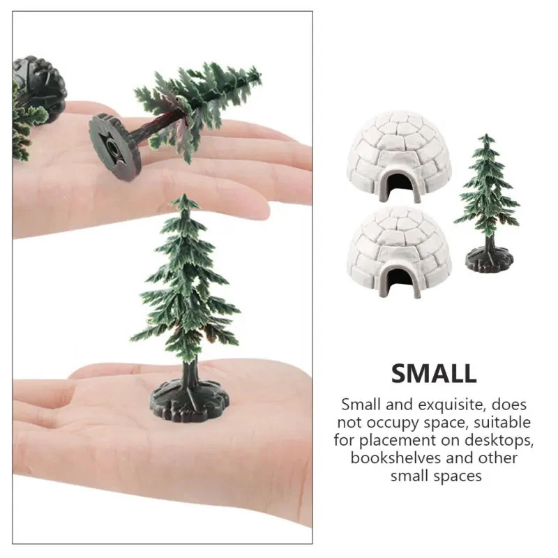 Small Igloo Model The Office Decor Simulated House Ornament Photo Christmas Tree for Bedroom Plastic Farm Figurines