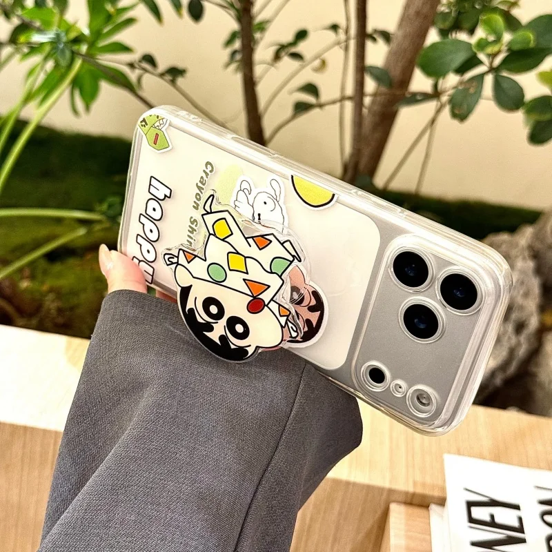 Милый чехол Shin-chan с карандашом для iPhone 11, 12, 13, 14, 15, 16, 17 Pro Max Plus Air mini Nohara Shinnosuke Shinchan, мягкий чехол