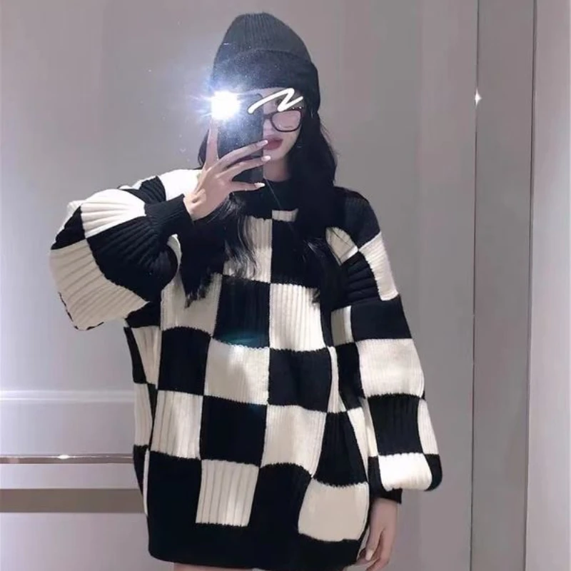 2023 New Spring and Autumn Fashion Casual Sweater Slouchy Style Age Reduction Foreign Style Outerwear Bottom Women\'s Top