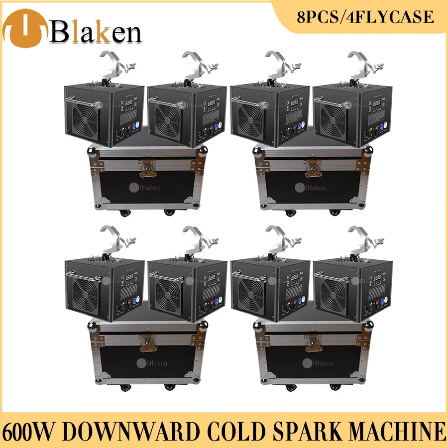 No Tax 4 Flycases 8Pcs 600W Upside Down Hanging Spark Machines Stage Equipment for Wedding Stage Bar DJ Chrismas Equipment